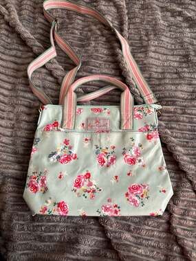 Reya Rovette Floral Print Coated Canvas Crossbody Tote Bag
